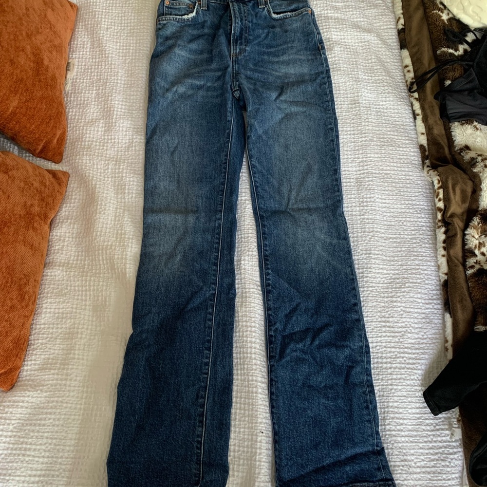 High rise, boot cut jeans